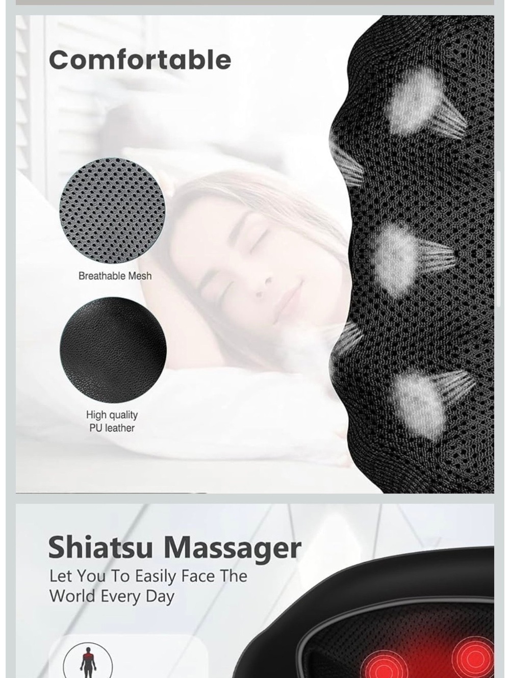 Cordless Neck and Back Massager for Pain Relief Deep Tissue, Rechargeable - Picture 3 of 4